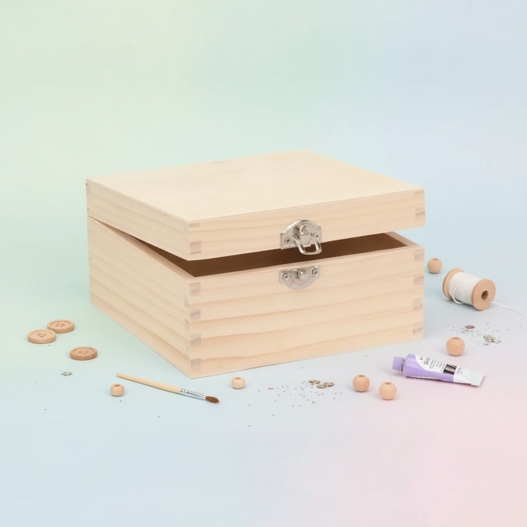 Holzbox quadrt. 16x16x8,5cm - Kidis Art