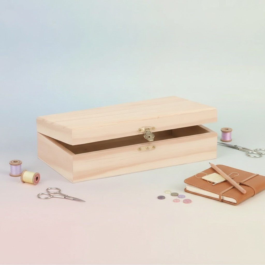 Holzbox recht. 20,5x12,5x6cm - Kidis Art