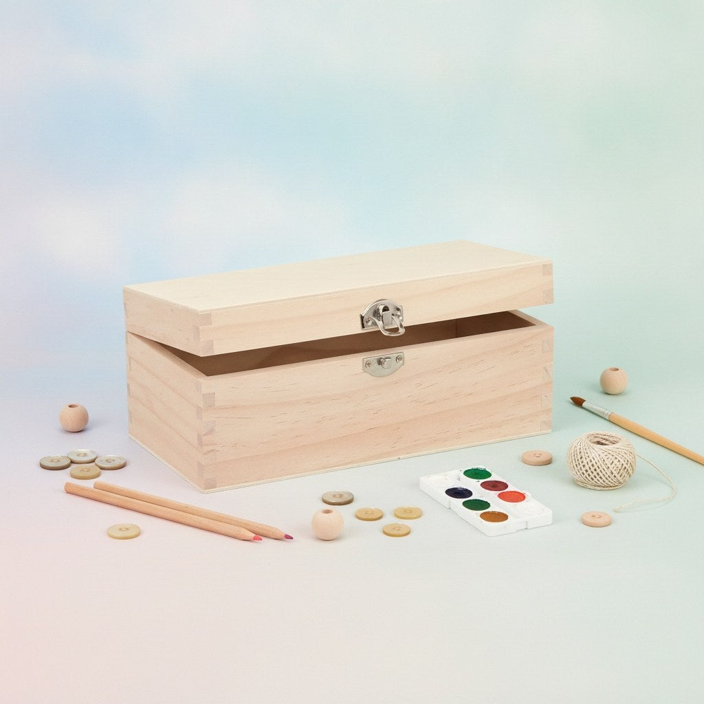 Holzbox rechteckig 23x11x9cm - Kidis Art