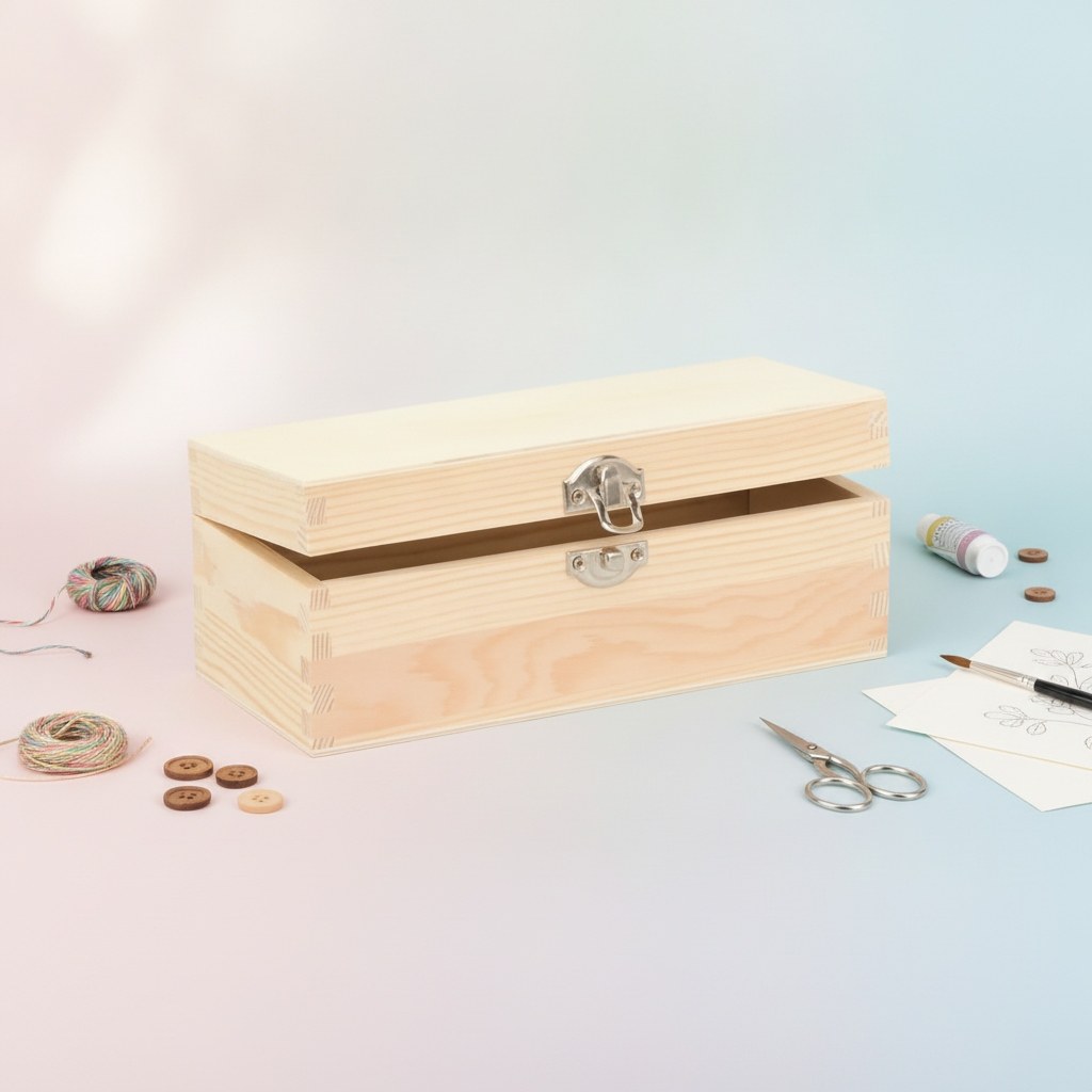 Holzbox rechteckig20x8,5x7,5cm - Kidis Art