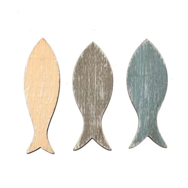 Holzfische 24St 6,8x2,3x0,5cm - Kidis Art