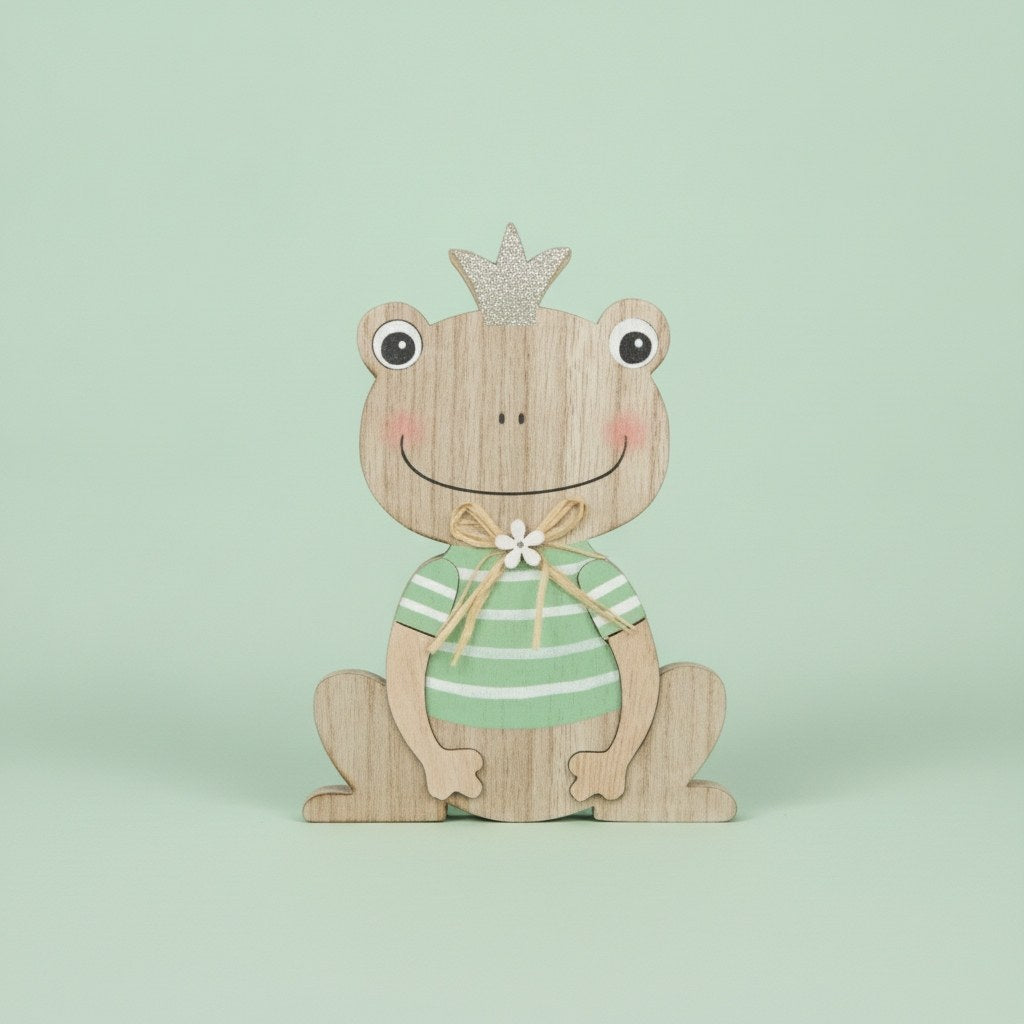 Holzfrosch, MDF, grün 12x18x2cm - Kidis Art