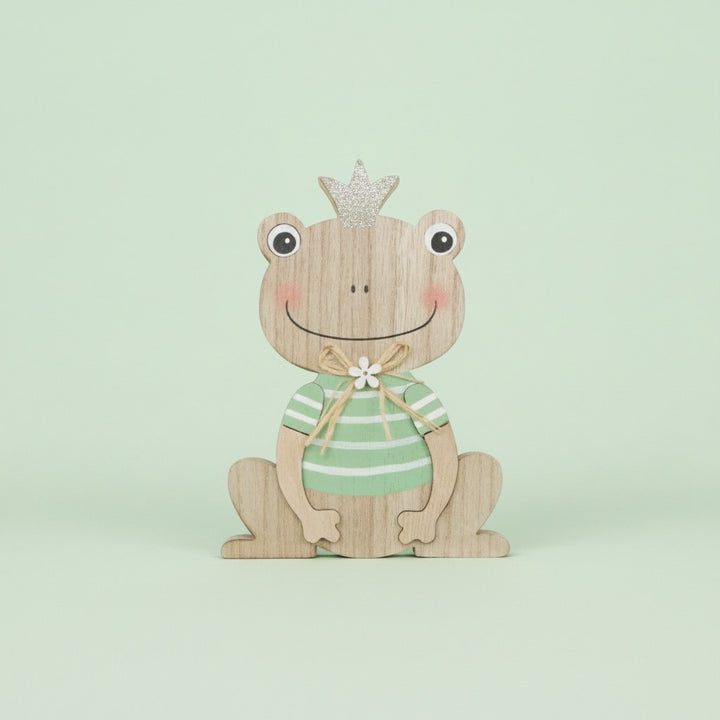 Holzfrosch, MDF, grün 9,5x14x2cm - Kidis Art