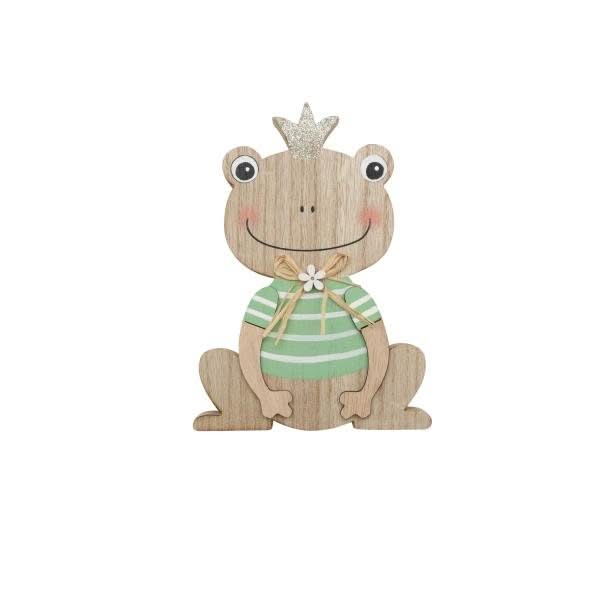 Holzfrosch, MDF, grün 9,5x14x2cm - Kidis Art