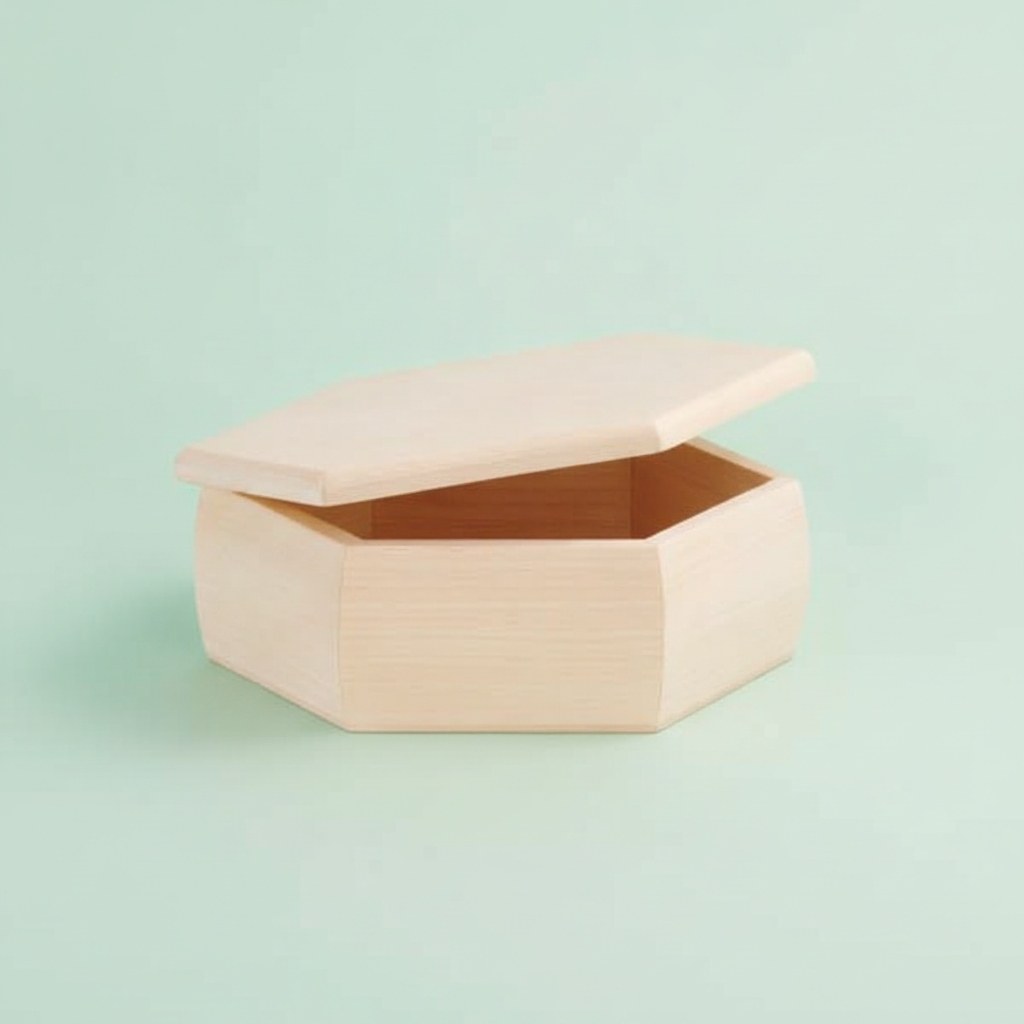 Holzkassette 6-eck 18x6cm, FSC - Kidis Art