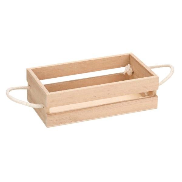 Holzkiste mit Kordelhandgriff 18x10x5,5cm FSC - Kidis Art