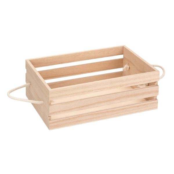 Holzkiste mit Kordelhandgriff 24x16x8,5cm, FSC - Kidis Art