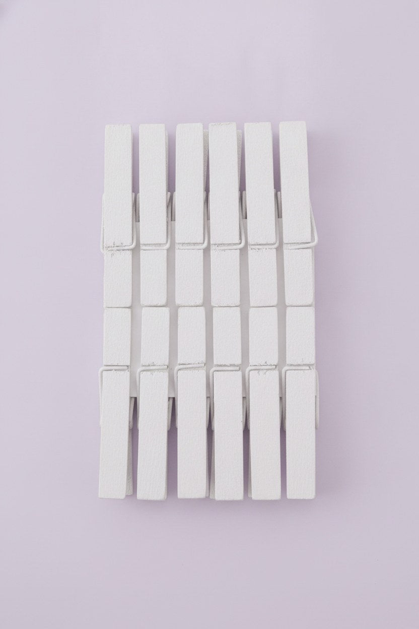 Holzklammern weiss 12St - Kidis Art