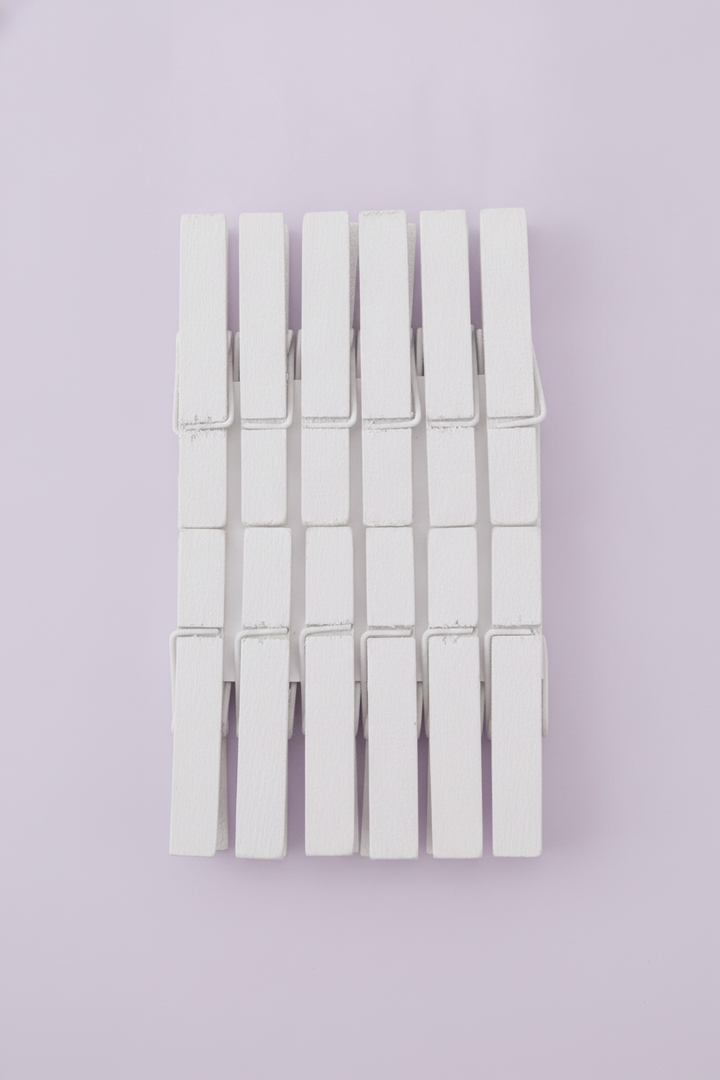 Holzklammern weiss 12St - Kidis Art
