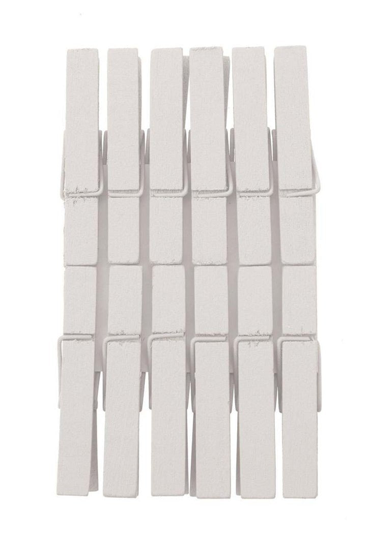 Holzklammern weiss 12St - Kidis Art