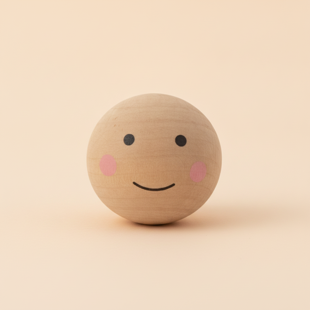 Holzkugel,gebohrt, weiss, 8St Gesicht bemalt 2,5cm FSC - Kidis Art