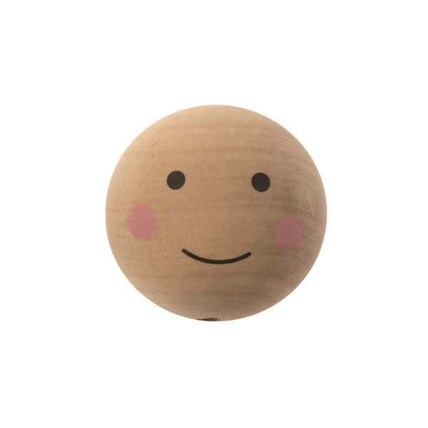 Holzkugel,gebohrt, weiss, 8St Gesicht bemalt 2,5cm FSC - Kidis Art