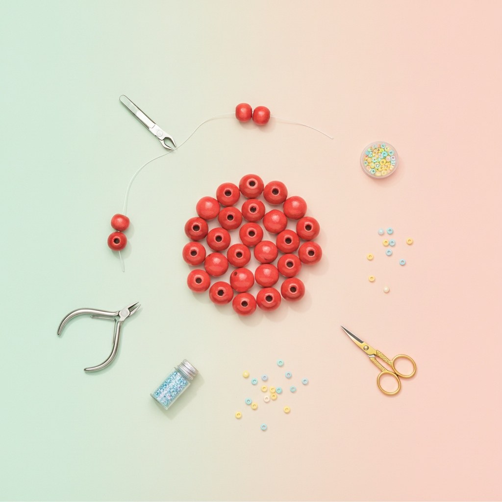 Holzperle 12mm 28St rot - Kidis Art