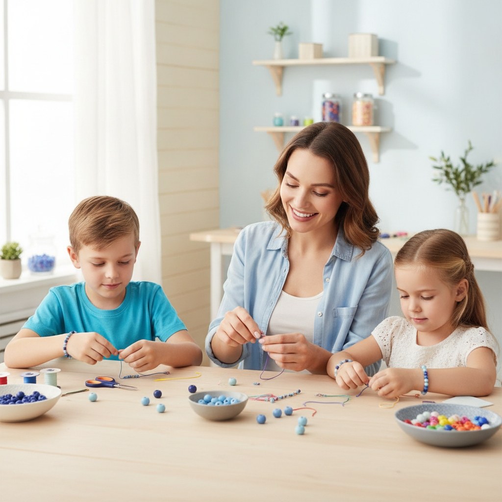 Holzperle 12mm 28St blau-mix - Kidis Art