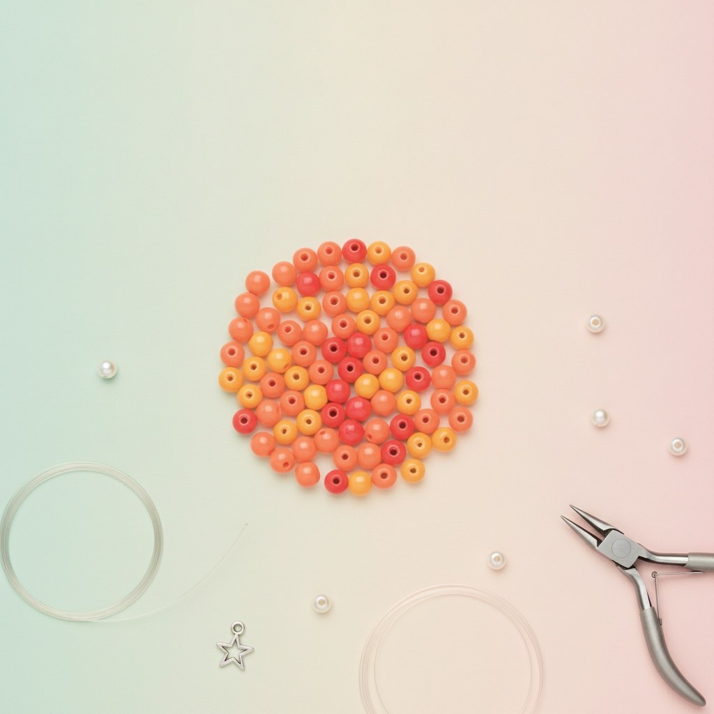 Holzperle 12mm 28St orange-mix - Kidis Art
