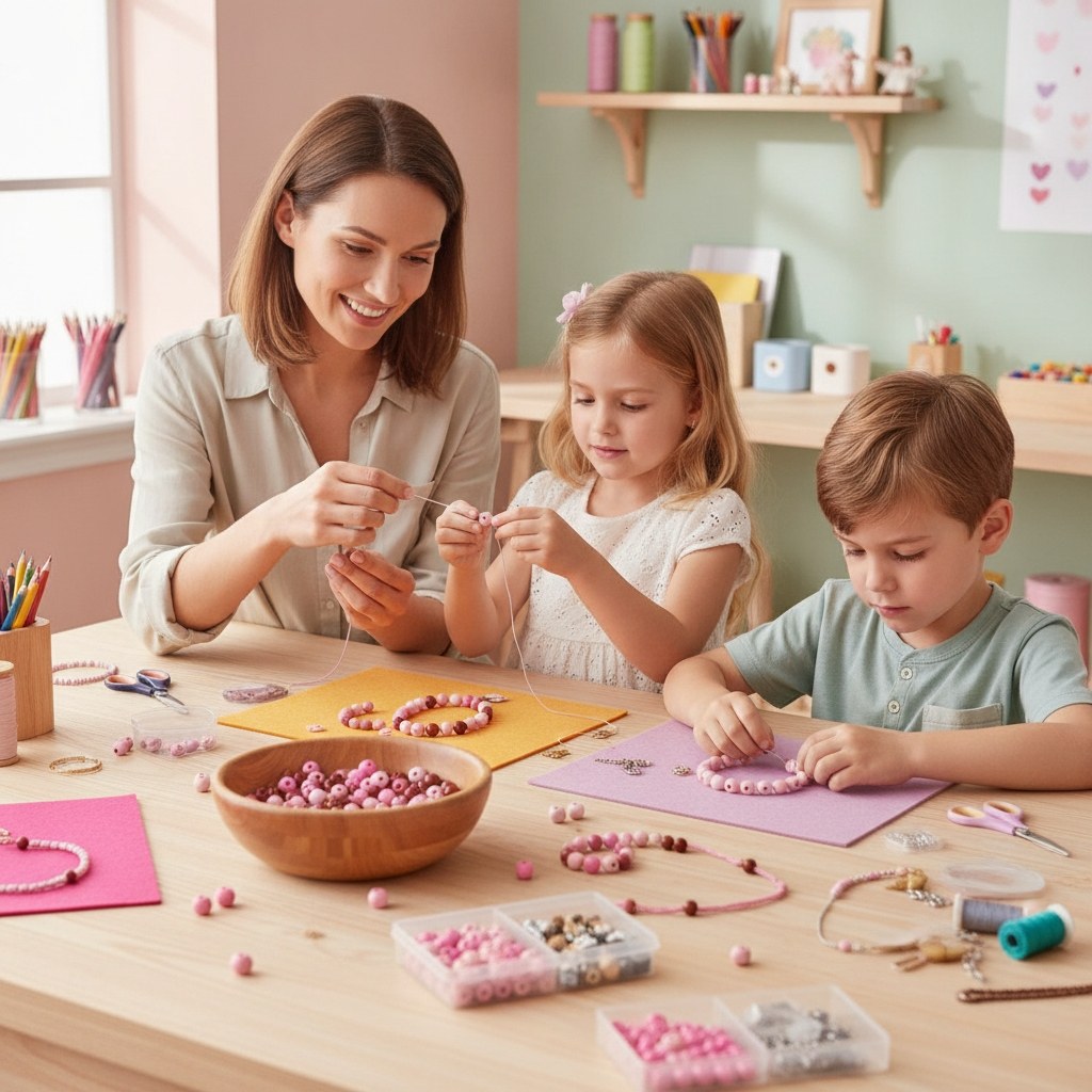 Holzperle 12mm 28St rosa-mix - Kidis Art