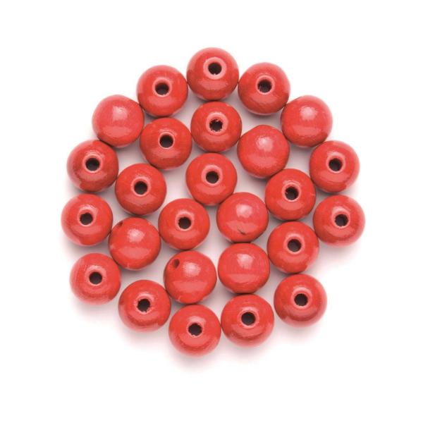 Holzperle 12mm 28St rot - Kidis Art