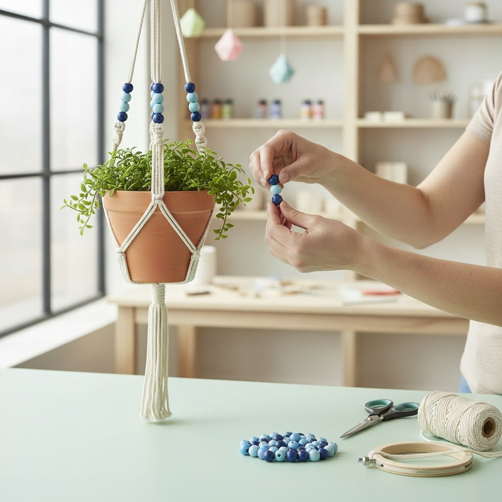 Holzperle 15mm 14St blau-mix - Kidis Art