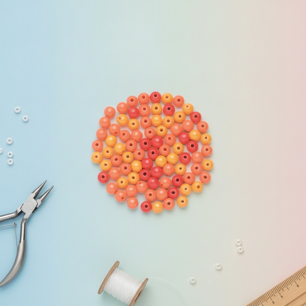 Holzperle 15mm 14St orange-mix - Kidis Art