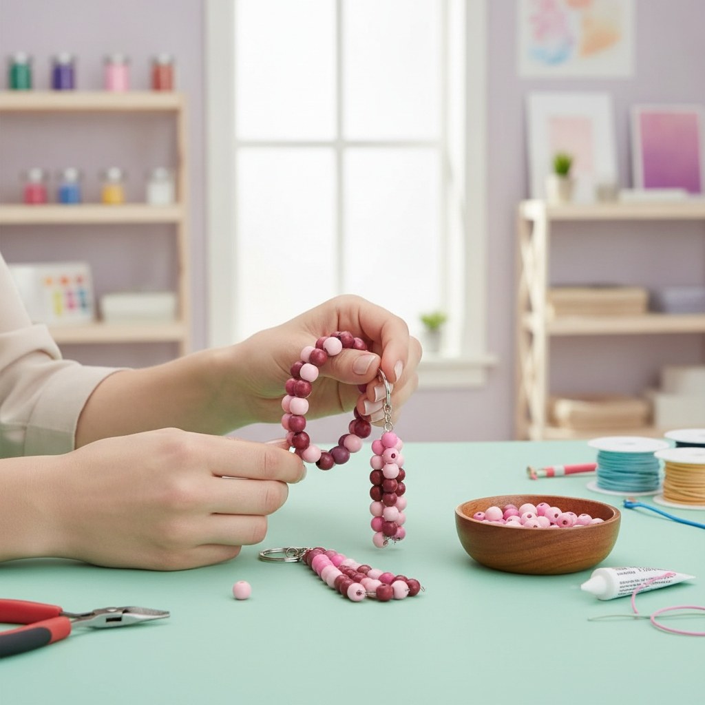 Holzperle 15mm 14St rosa-mix - Kidis Art