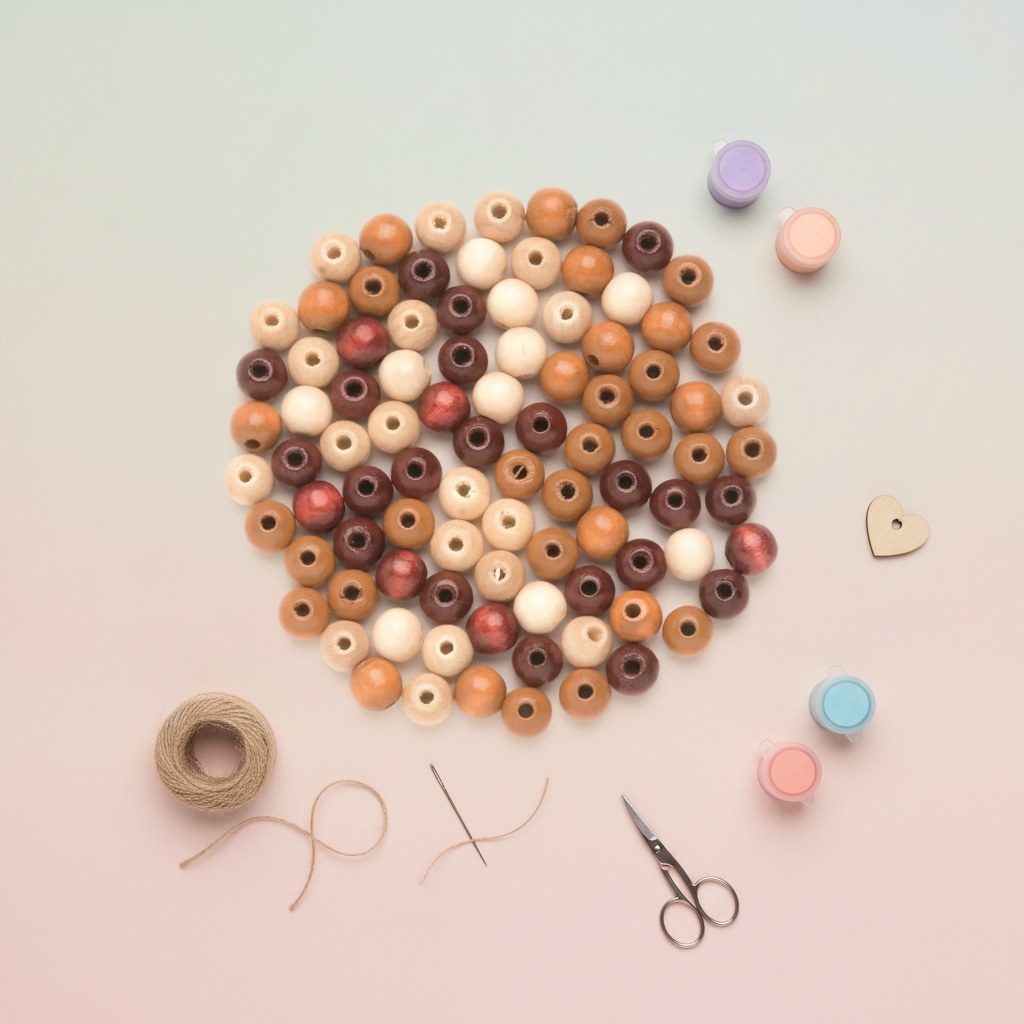 Holzperle 4mm 155St braun-mix - Kidis Art