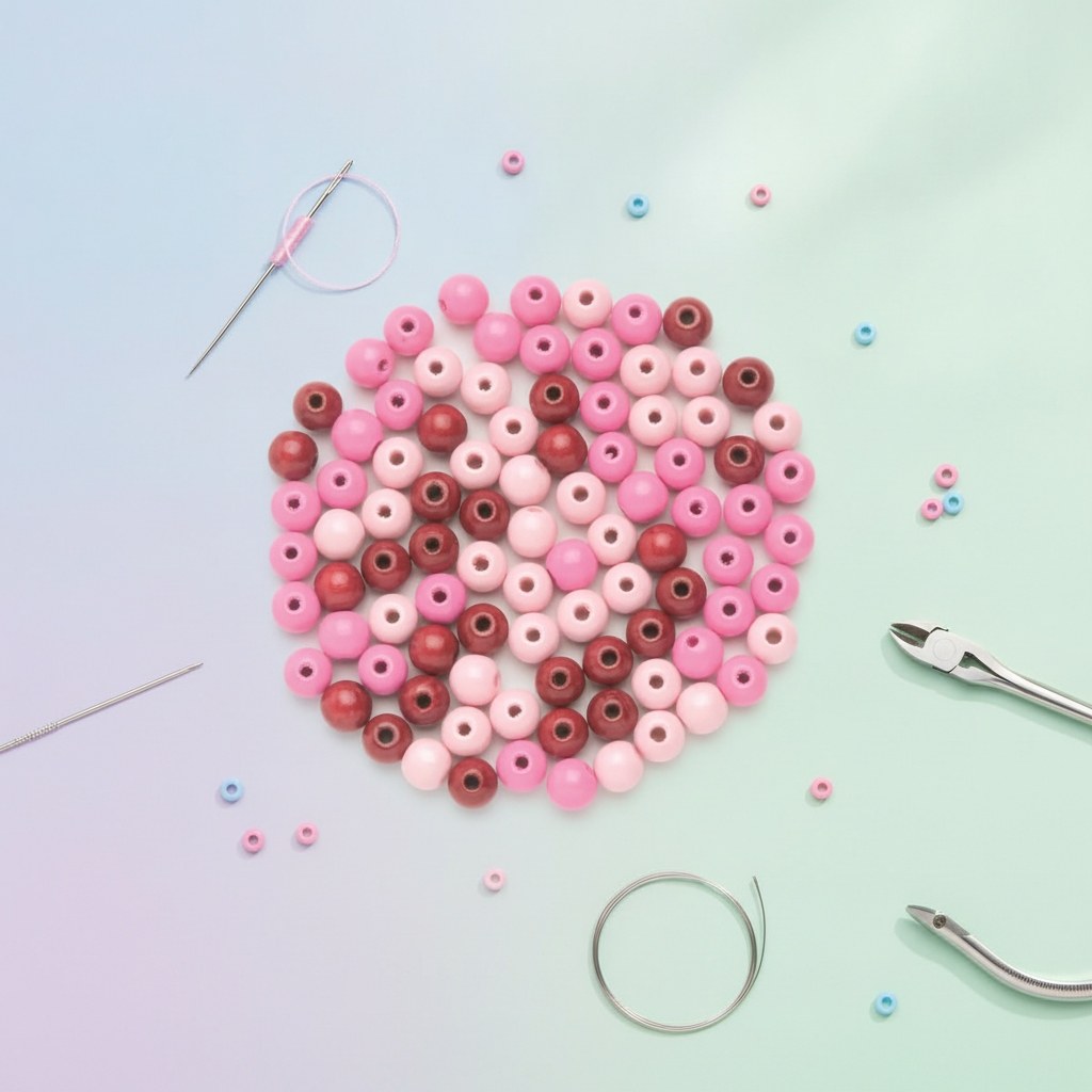 Holzperle 4mm 155St rosa-mix - Kidis Art
