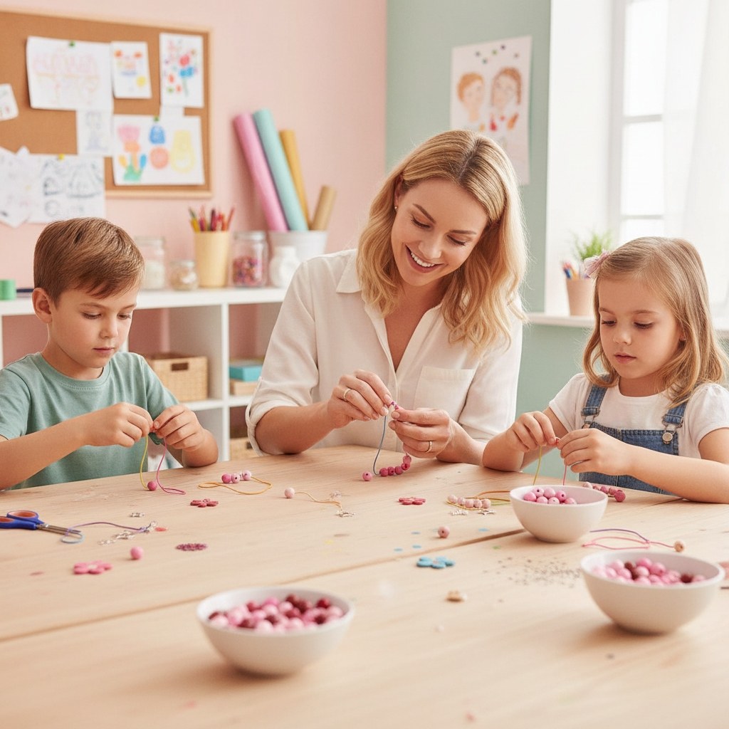 Holzperle 4mm 155St rosa-mix - Kidis Art