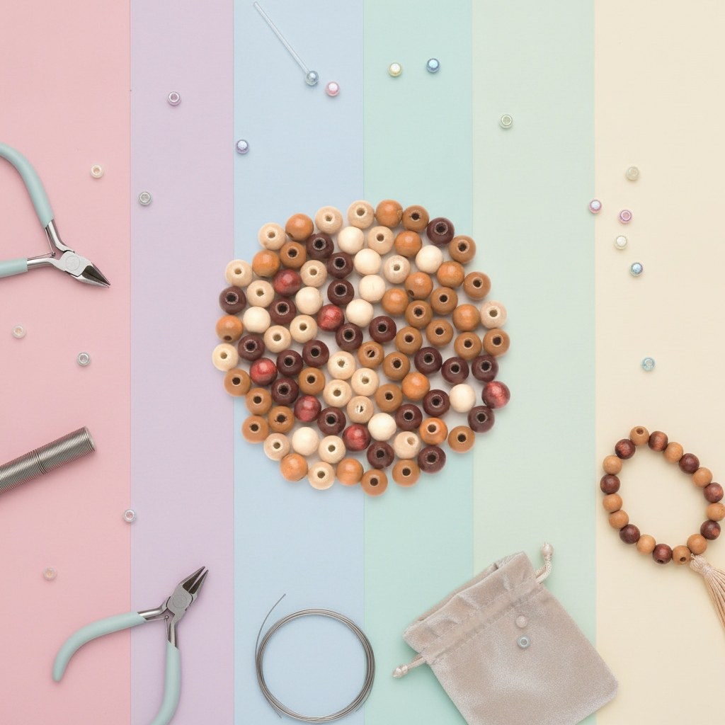 Holzperle 6mm 118St braun-mix - Kidis Art