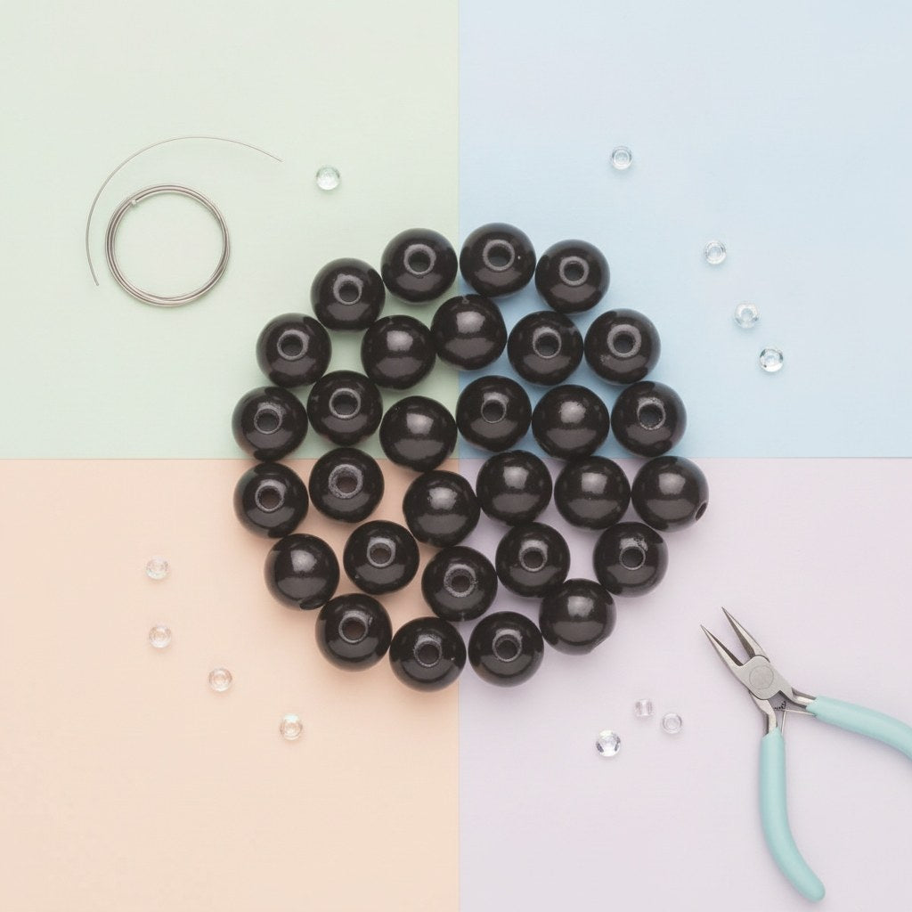 Holzperle 6mm 118St schwarz - Kidis Art