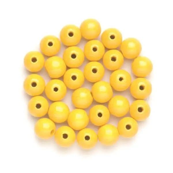 Holzperle 8mm 80St gelb, FSC - Kidis Art