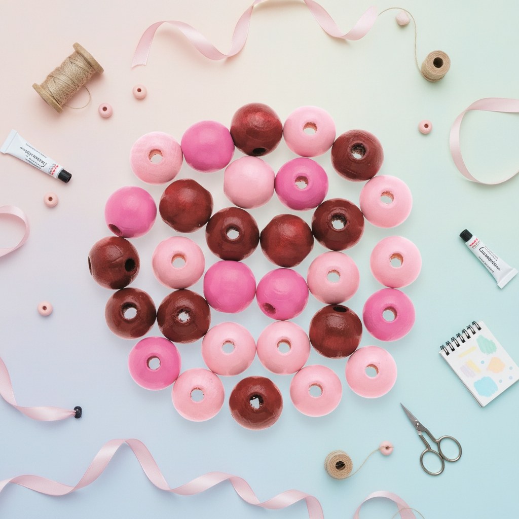 Holzperle 8mm 80St rosa-mix - Kidis Art