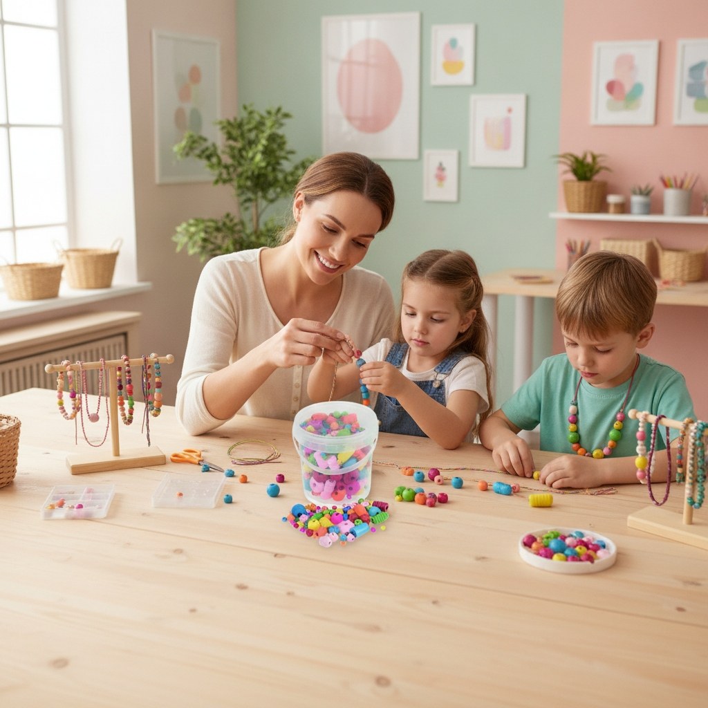 Holzperlen Formenmix bunt 250g - Kidis Art