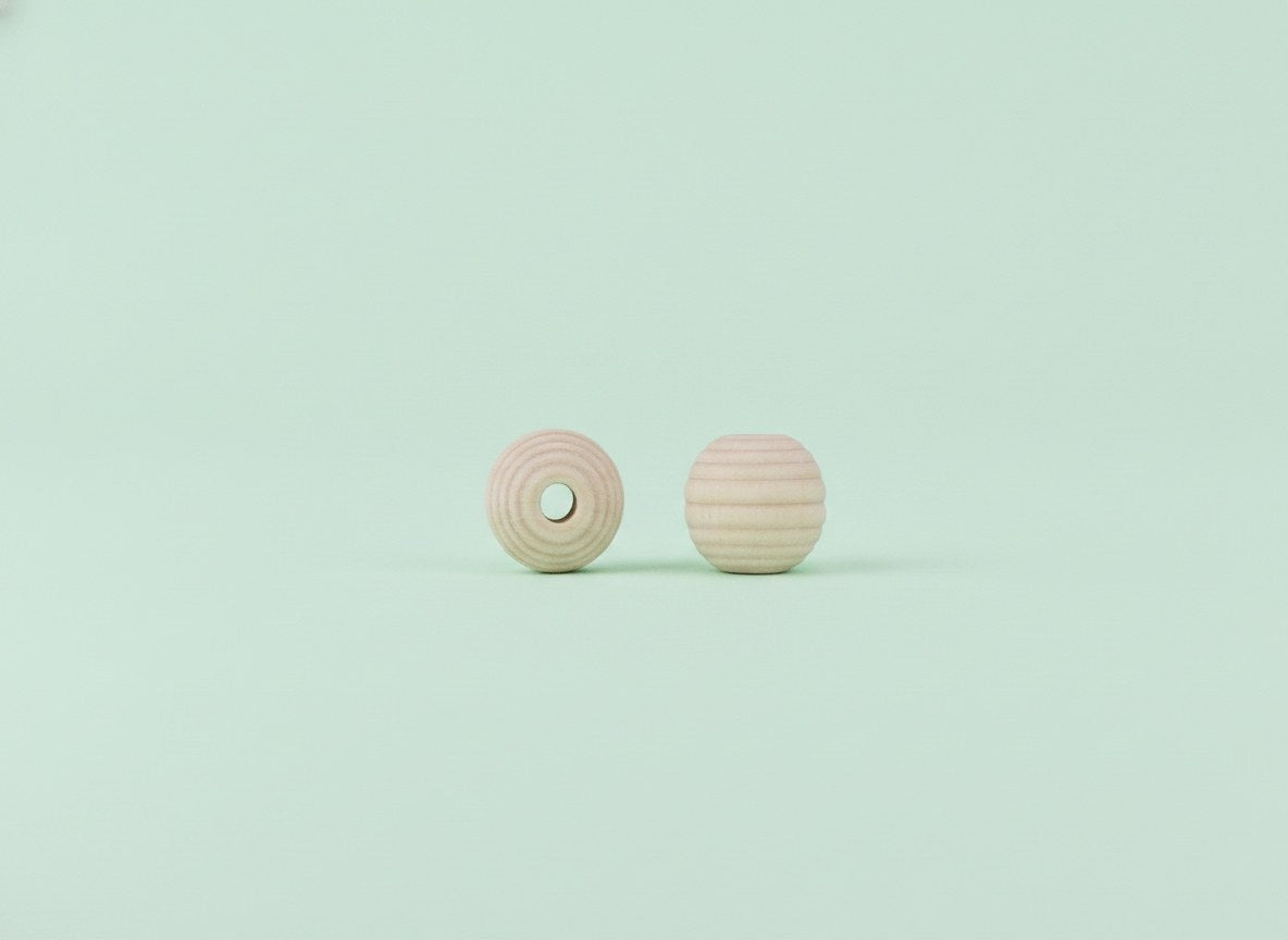 Holzperlen gerillt, 20mm, 9St. - Kidis Art