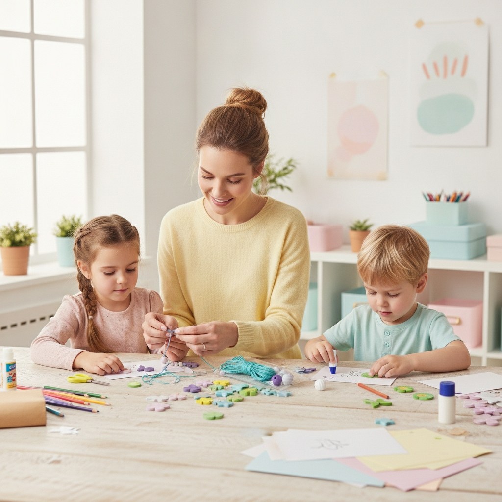 Holzperlen Schmetterling-40St. sortiert mit Kordeln-2m - Kidis Art