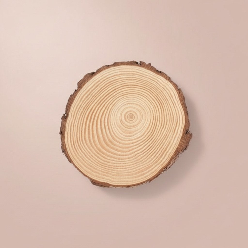 FSC Kiefernholz Holzscheibe 15 cm mit natürlicher Rinde und Jahresringen für DIY Deko