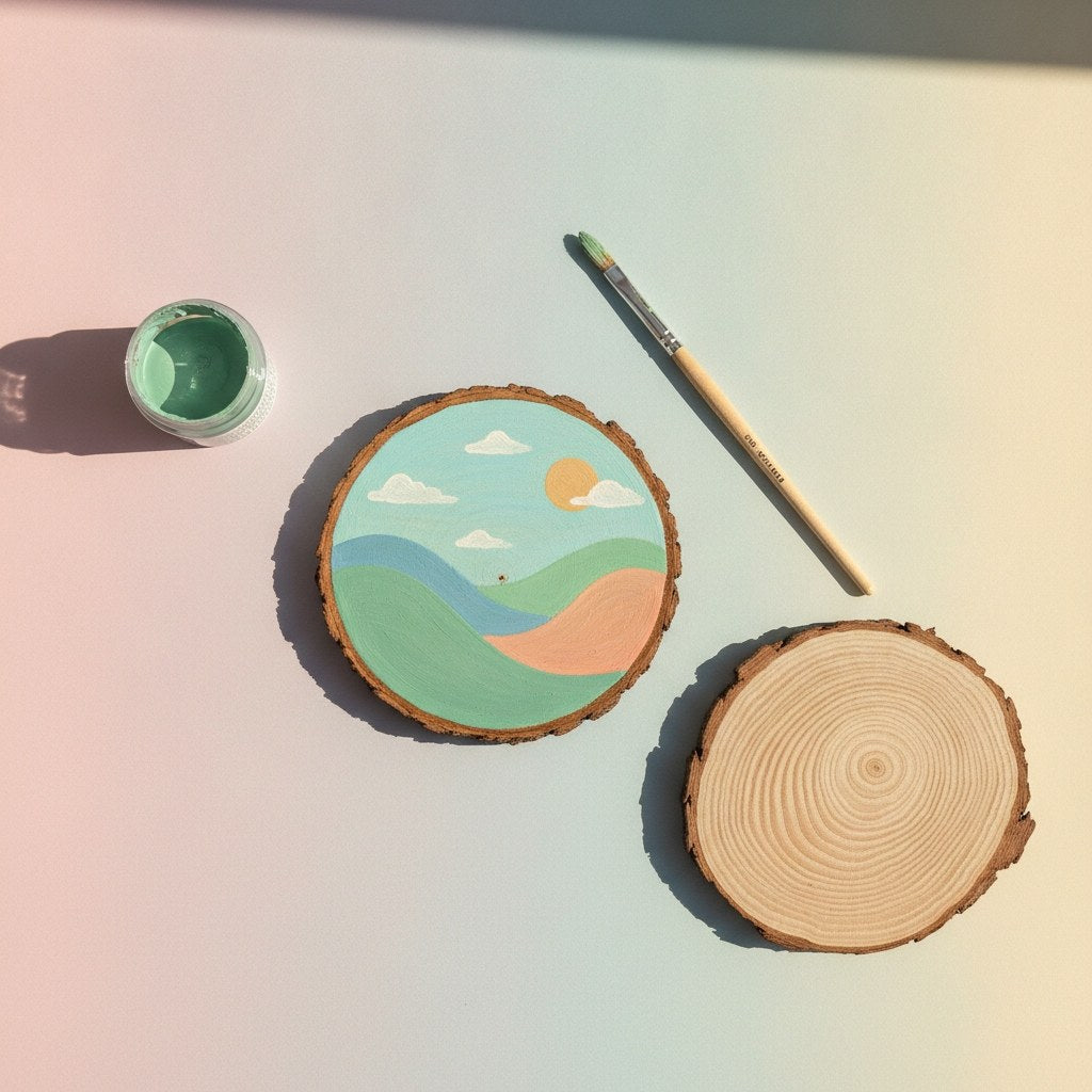 FSC Kiefernholz Holzscheibe 15 cm mit natürlicher Rinde und Jahresringen für DIY Deko