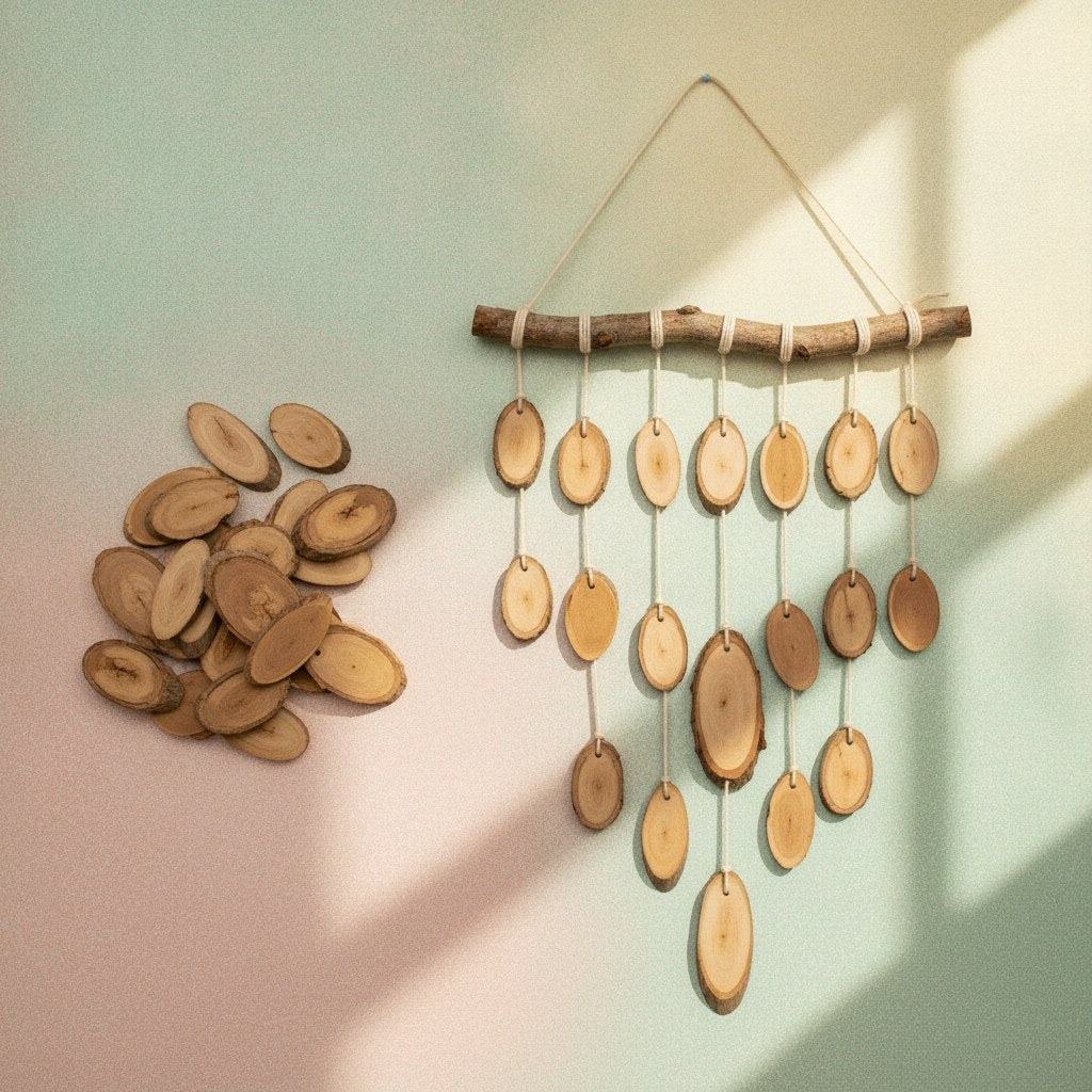 Holzscheiben, oval, 350g sort. 5-12cm - Kidis Art