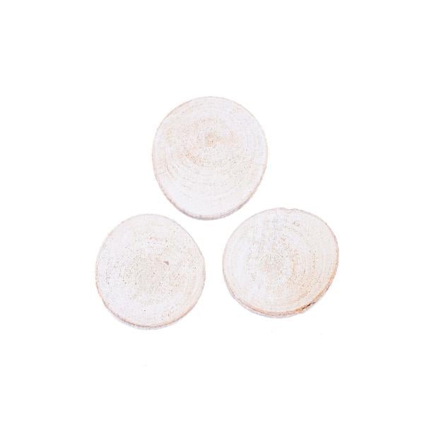 Holzscheiben, weiss, Weiden 4 - 6cm, Dicke:0,5cm, 20St. - Kidis Art