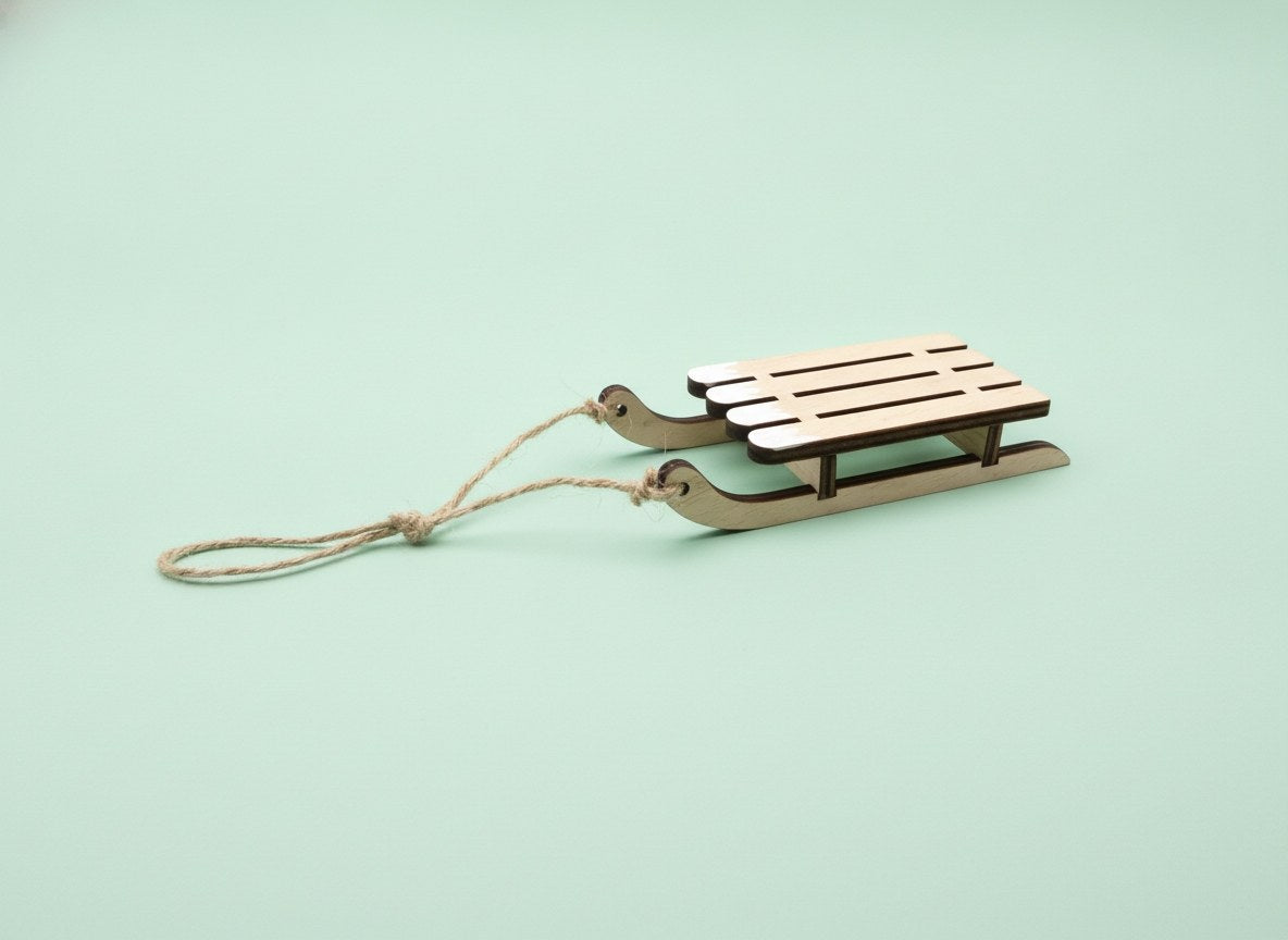 Holzschlitten natur, 12x5x2cm - Kidis Art