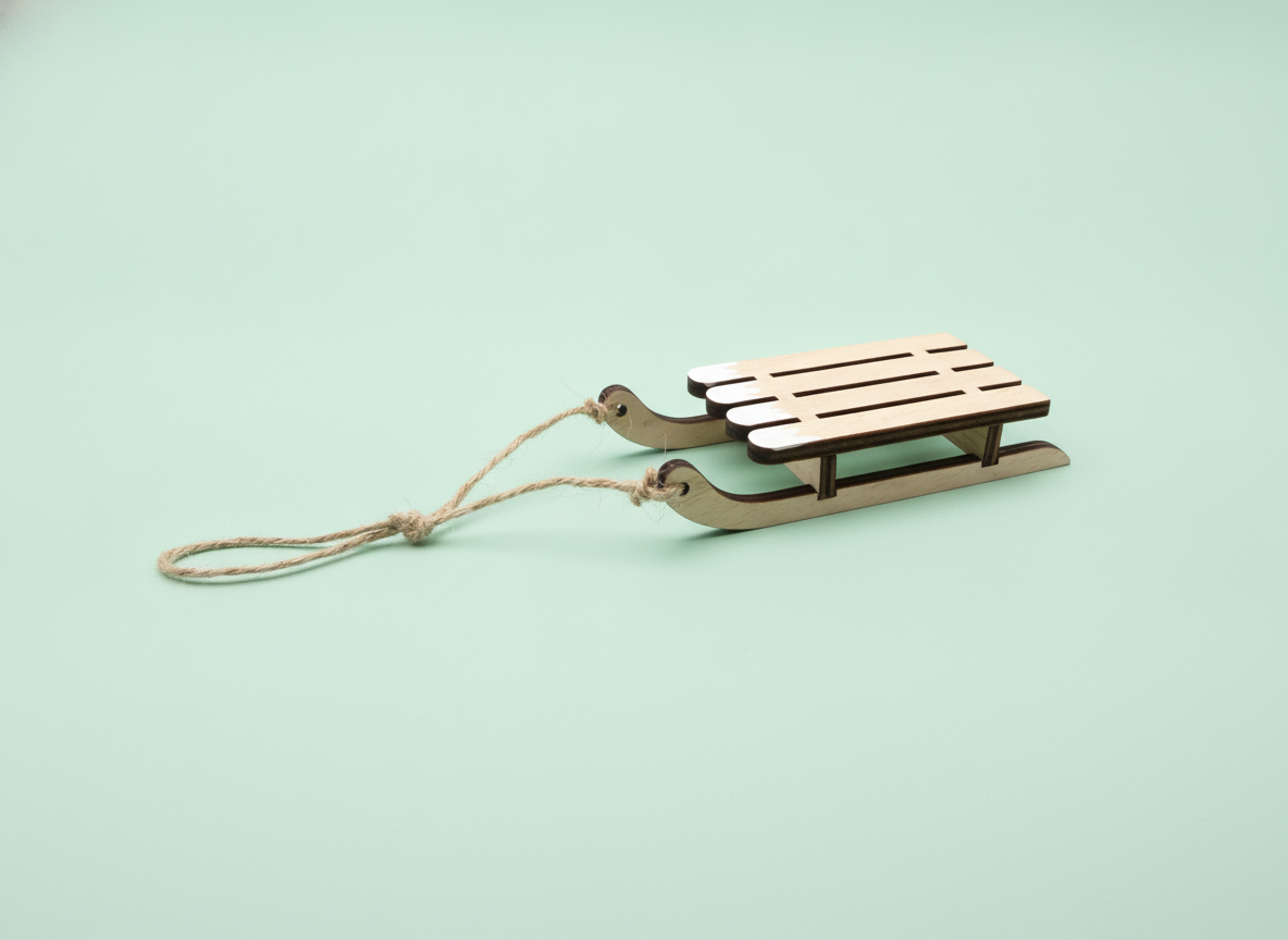 Holzschlitten natur, 12x5x2cm - Kidis Art