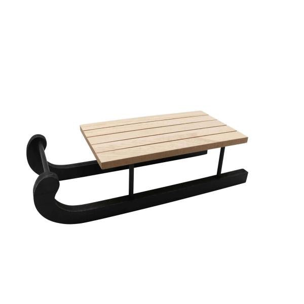 Holzschlitten, natur/schwarz 30x12x8cm - Kidis Art