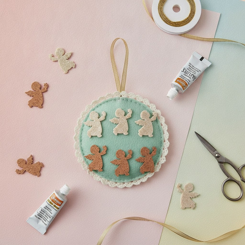 Holzstreuteile, Engel braun/gold Glitzer, 2cm, 18St. - Kidis Art