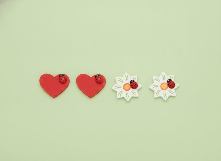 Holzstreuteile Herz/Blume 24St 3,2x3,2cm - Kidis Art