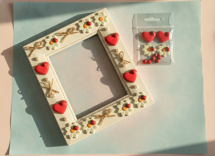 Holzstreuteile Herz/Blume 24St 3,2x3,2cm - Kidis Art