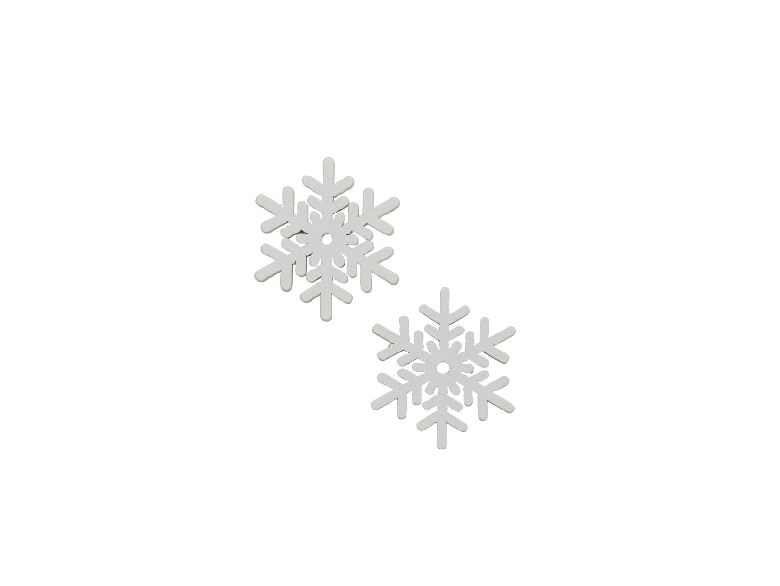 Holzstreuteile, Schneeflocke 12St, weiss, 3x3x0,4cm - Kidis Art