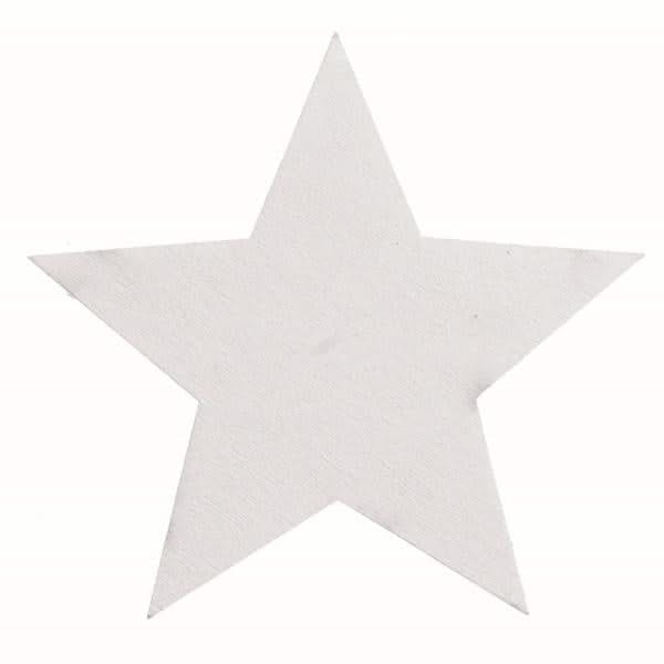 Holzstreuteile Stern, weiss 4St, 7x7x0,2cm - Kidis Art