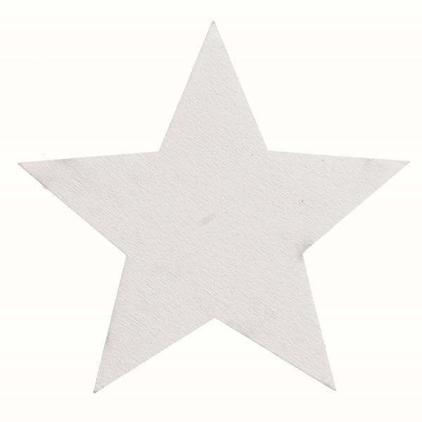 Holzstreuteile Stern, weiss 4St, 7x7x0,2cm - Kidis Art
