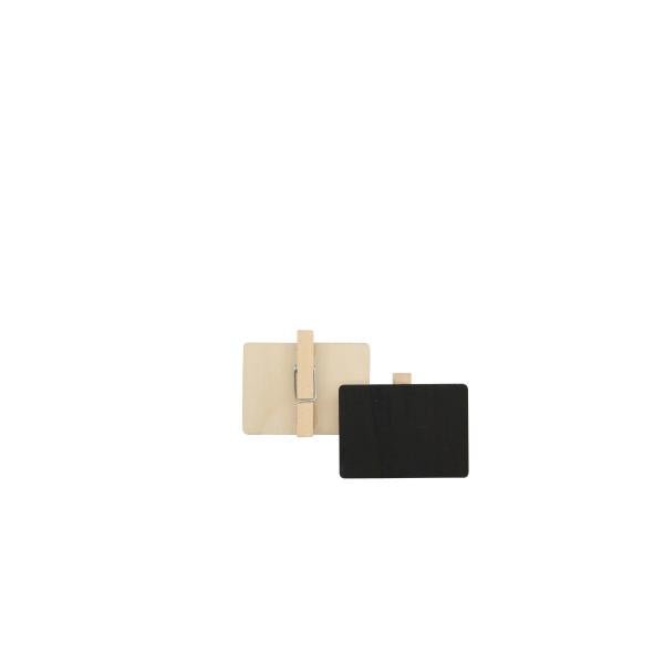 Holztafel mit Klammer rechteck 5,5x4x0,3cm, 6St., FSC - Kidis Art