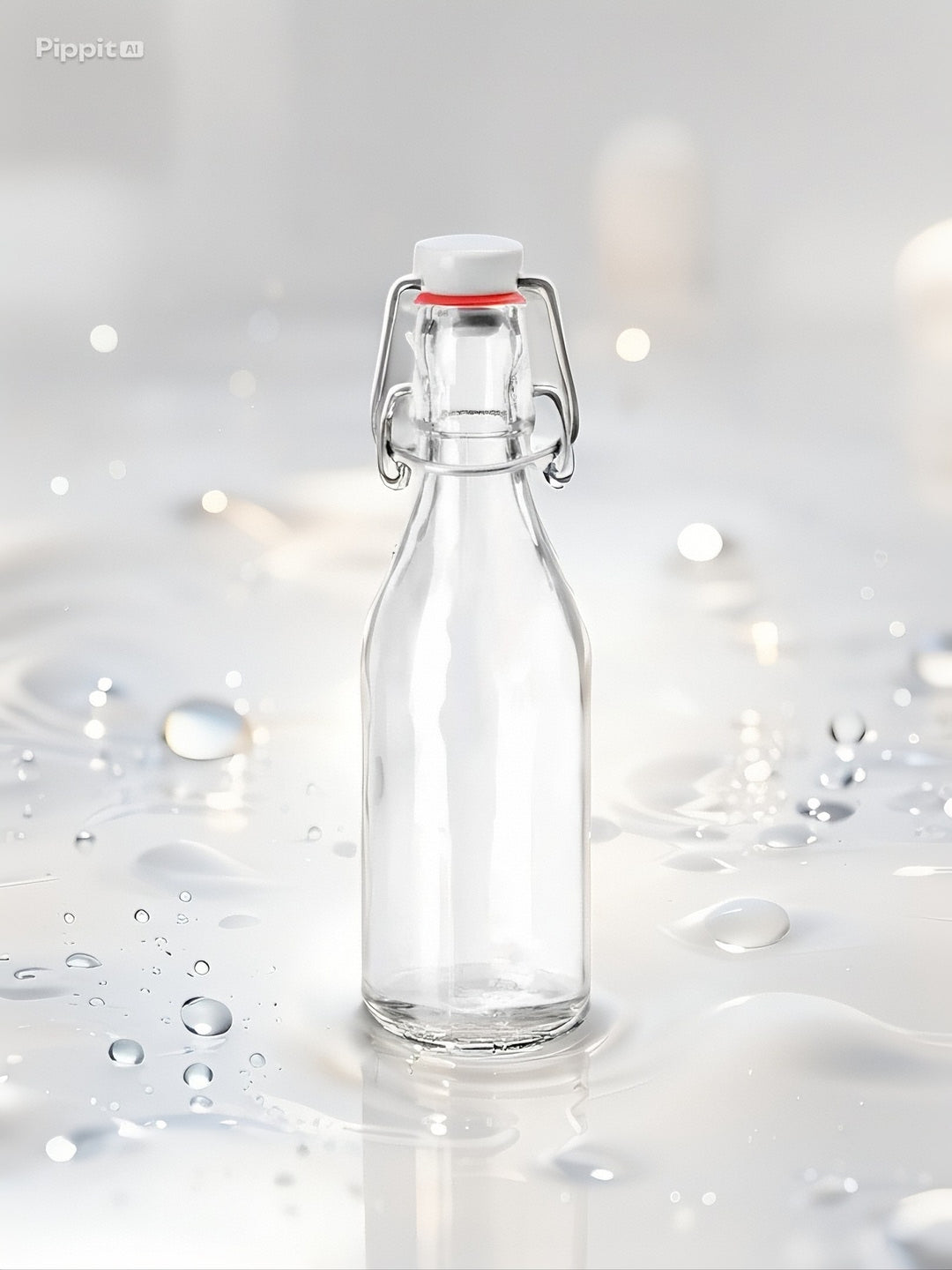 Bügelflasche rund, Klarglas 200ml