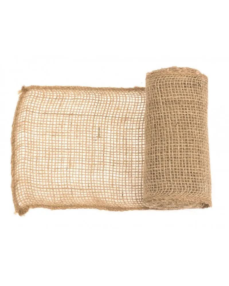 Naturjuteband 15cm x 3m hellbraun mit rauer Faserstruktur für Deko & Floristik
